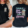 Mental Health T-Shirt – "Iced Coffee & My Brain" Graphic Tee by Dog Mom Hat
