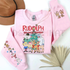 Nostalgic Rudolph Reindeer Crewneck – Unisex Christmas Jumper with Unique Sleeve Graphic by Dog Mom Hat
