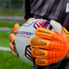 Orange Hybrid Cut Pro-Level Goalkeeper Gloves - ONEKEEPER FUSION Contact Orange and White