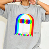 Ghost Trippy Vaporwave T-Shirt – Halloween Techno Rave EDM Party Tee by Dog Mom Hat