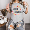 "La Abuela Mas Chingona" Floral Arch T-Shirt – Spanish Grandma Graphic Tee, Premium 100% Cotton Hispanic Heritage Top, Soft Lived-In Heavyweight Latina Matriarch Shirt, Made in USA