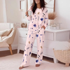ChicMe Women's Floral Print Round Neck Long Sleeve Top and Casual Floral Pants Sets With Pockets by Dog Mom Hat