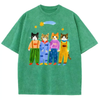 Retro Cat in Denim Overalls T-Shirt by Dog Mom Hat