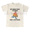 "My Mom Took Tylenol Now I Love Trains" Funny Meme T-Shirt – Absurdist Internet Humor Unisex Tee by Dog Mom Hat