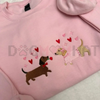Embroidered Dachshund Valentine’s Day Sweatshirt by Dog Mom Hat