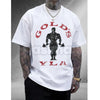 Vintage Gold’s Gym Distressed T-Shirt - Retro Bodybuilding Muscle Beach Tee, Old School Weightlifting Heritage Shirt, 1965 Venice Beach Training Top