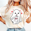 Spooky Ghost Halloween T-Shirt – Funny Skeleton Graphic Tee by Dog Mom Hat