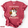 'Red October' Halloween Ghost T-Shirt – Spooky Baseball Philadelphia Tee, Phillies Fan Vintage Halloween Shirt by Dog Mom Hat