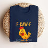 "F-Caw-F" Funny Chicken T-Shirt - Classic Rooster Graphic Tee, Casual Humorous Apparel