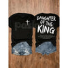 "Daughter of the King" Women's Christian T-Shirt - Inspirational Faith-Based Graphic Tee, Premium 100% Cotton Religious Gift for Her, Minimalist Scripture-Inspired Crown Top, Empowering Grace-Filled Apparel, Soft Lived-In Christian Streetwear