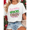 "In A World Full Of Grinches Be A Cindy Lou Who" Short Sleeve Top – Pink Letter White Christmas Party Outfit by Dog Mom Hat