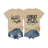 "Beautifully Broken, Not Okay" T-Shirt - Pure Cotton Street Style Tee for Women by Dog Mom Hat