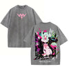 Cyberpunk Edgerunners Rebecca Tee – Acid Washed Double Print Heavyweight Anime Shirt