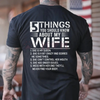 5 Things You Should Know About My Wife T-Shirt – Funny Husband Graphic Tee by Dog Mom Hat