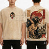 Unisex Great Ape Oozaru Saiyan Vintage Washed T-Shirt – Retro Anime DBZ Graphic Tee, Distressed Acid Wash Lightweight Cotton Streetwear Top