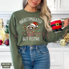 "Overstimulated But Festive" Racoon Christmas Sweatshirt by Dog Mom Hat