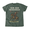 Retro Cowboy "Pew Pew Madafakas" T-Shirt by Dog Mom Hat