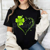 Four Leaf Clover Heart St. Patrick's Day T-Shirt - Lucky Clover Heart Graphic Tee, Premium 100% Cotton Crew Neck Celebration Top, Cute Irish Pride Heart Shirt, St. Paddy's Day Women's Fashion, Soft Lived-In Festive Holiday Apparel