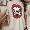 Eat The Rich Subversive Tee – Premium Minimalist Protest Shirt, Sarcastic Political Graphic T-Shirt, Urban Activist Streetwear by Dog Mom Hat