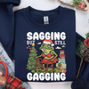 "Sagging But Still Gagging" Funny Christmas Meme Frog Sweatshirt by Dog Mom Hat