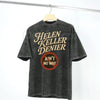 "Helen Keller Denier" Vintage Washed Black T-Shirt – Cream Text & Red "Ain't No Way" Graphic Tee