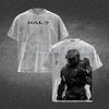 HALO Master Chief 117 T-Shirt – Retro Spartan Back Print Graphic Tee, Premium Acid Wash Oversized Lightweight Cotton Gaming Streetwear Top