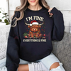 Christmas Lights Cow Sweatshirt by Dog Mom Hat
