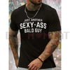 Bald Guy Print Men’s Crew Neck T-Shirt by Dog Mom Hat