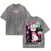 Rebecca Cyberpunk Edgerunners Double Printed Acid Washed T-Shirt by Dog Mom Hat