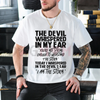 "The Devil Whispered In My Ear" Statement Tee by Dog Mom Hat
