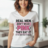 "Real Men Don't Wear Pink" Sexy Perverted Mouth Cat T-Shirt by Dog Mom Hat
