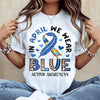 "In April We Wear Blue" Modern Autism T-Shirt – Minimalist Ribbon & Puzzle Graphic Tee, Premium 100% Cotton Advocacy Top, Soft Lived-In Heavyweight Neurodiversity Apparel, Made in USA