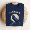 "F-Caw-F" Crow & Raven Graphic T-Shirt – Funny Bird Design, Soft Loose Fit Streetwear, Gothic Lettering by Dog Mom Hat