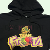 Team Fruta Pullover Hoodie – Black, Spanish Slogan & Fruit Logo Unisex Streetwear by Dog Mom Hat