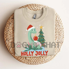 Light Green "Holly Jolly" Tee – Unisex Christmas Holiday Shirt by Dog Mom Hat
