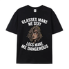 "Glasses Make Me Sexy, Locs Make Me Dangerous" T-Shirt by Dog Mom Hat