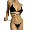 Luxury Black Bikini Set Chain Swimsuit Female Black Swimwear Women Summer Bathing Suit Women V-Wired Underwire Push Up High Cut Bikini Set Two Pieces Bathing Suit by Stevvex