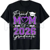 Proud Mom of a 2026 Graduate T-Shirt – Senior 2026 Purple & Gold School Spirit Tee