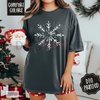 Splatter Snowflake Shirt Comfort Colors – Trendy Women's Christmas Tshirt by Dog Mom Hat