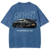 911 GT3 Racing T-Shirt – Retro German Supercar Graphic Tee, Vintage Washed Lightweight Cotton Unisex Motorsport Streetwear Top
