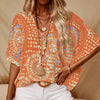 Mandala Print V-Neck Blouse – Casual Vacation Top by FitiqueFit