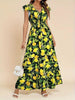 Women's V-Neck Floral Print A-Line Midi Dress – High Waist Sleeveless by FitiqueFit
