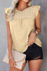 Ruffled Round Neck Cap Sleeve T-Shirt