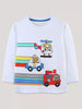 Children's Cartoon Vehicle Print Long Sleeve T-Shirt by Simply Love