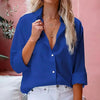 Simple Button Front Shirt, Elegant Long Sleeve Shirt Tops by FitiqueFit