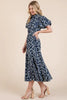 Natural Leaf Pattern Eyelet Lace Puff Sleeve Dress For Women – Elegant and Feminine Eyelet Lace Dress with Puff Sleeves by Stevvex