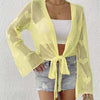 Cardigan Women's Clothes Lace-up Bow Bell Sleeve