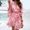 Floral Print Short Sleeves Dress by FitiqueFit