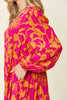 Double Take Full Size Printed Ruffle Hem Dress with Pocket Stylish & Functional Women Dress by Stevvex
