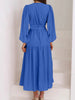 Lightweight Deep V-Neck Balloon Sleeve Maxi Dress Elegant & Flowing Silhouette Unique Dress by Stevvex